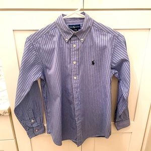 Ralph Lauren Boys Striped Button Down Shirt 12/14